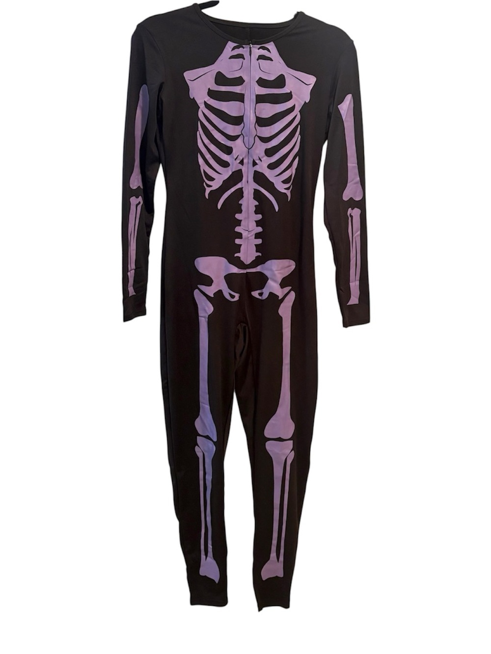 Tipsy Elves Skeleton Bodysuit Purple Black Womens M One Piece Halloween Costume
